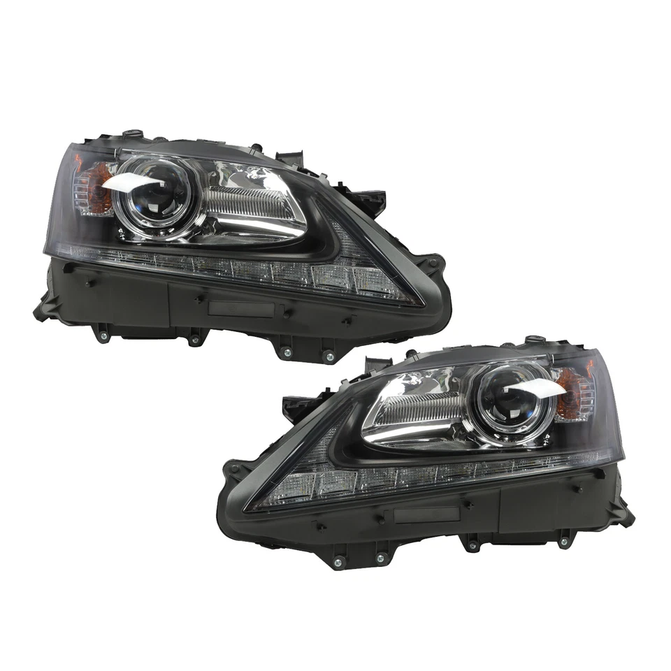 LED DRL HID Headlights Left Right Side For 2013-2015 Lexus GS350 GS450h w/o AFS - Image 3 of 4