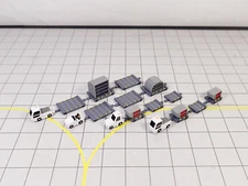 4x White TUG & DOLLY ULD CARGO TRAILERS Airport GSE Vehicle Models 1:200 Scale