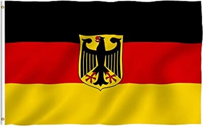 Deutschlandflagge Adler 90 x 150 cm mit zwei Befestigungen Messingösen hochwertig 5 x 3