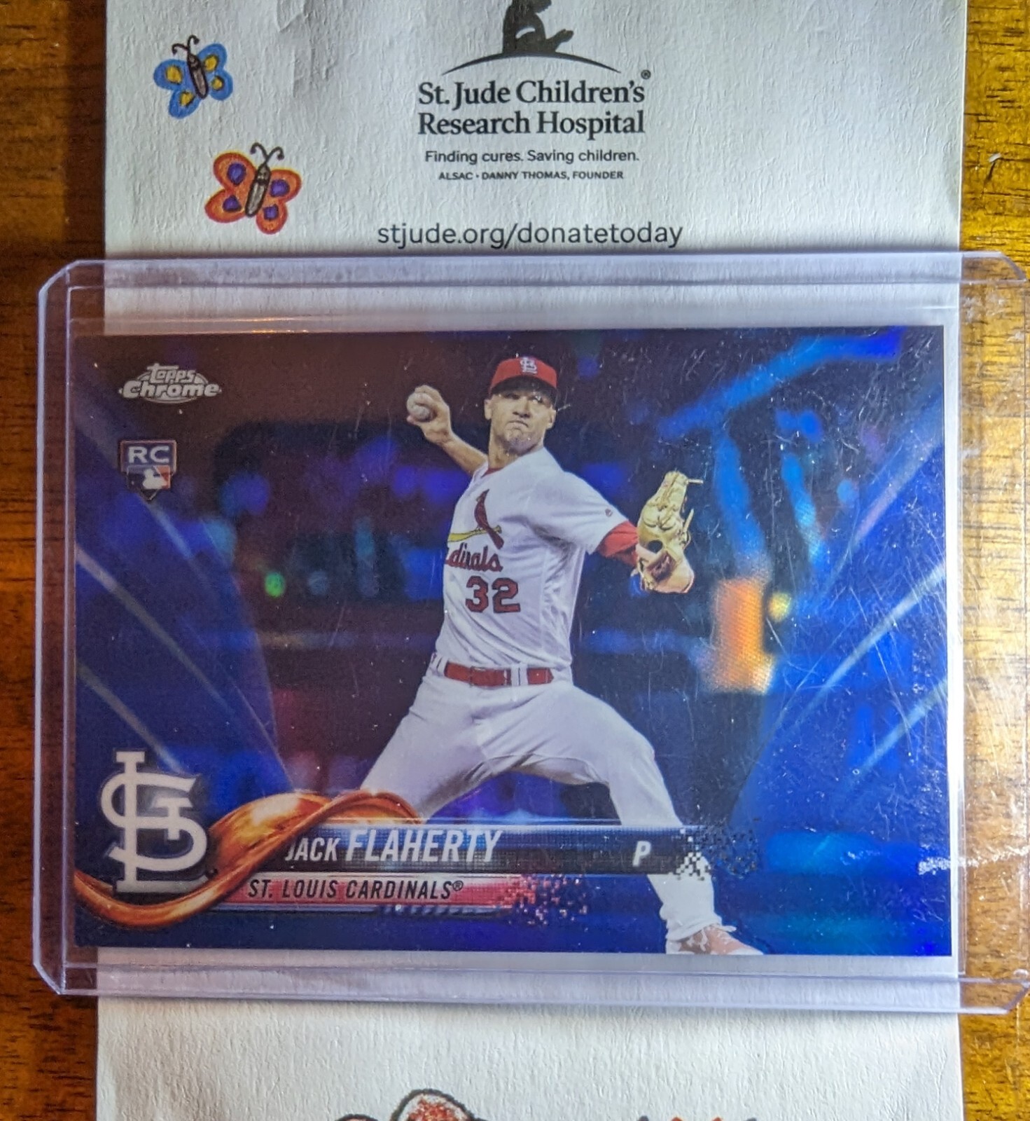 2018 Topps Chrome /150 JACK FLAHERTY Blue Refractor RC Clean