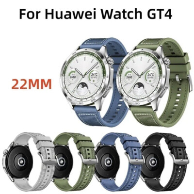 Nylon Silikon Gewebtes Band für Huawei Watch GT4 GT3 Pro GT3 GT2 GT2e 46 mm A...