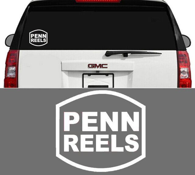 Penn Fishing Reels Tackle Outdoor Sports Vinyl Window Decal Sticker White