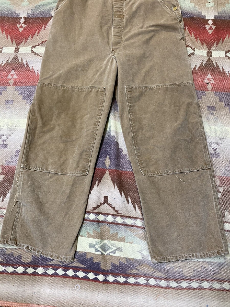 Vintage 70s Carhartt Double Knee Overalls Size 42 x 28 Duck