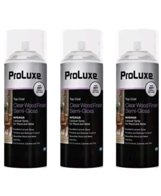 ProLuxe PLX011S/54 Semi-Gloss 12.25 oz Clear Wood Finish Aerosol - Pack of 3