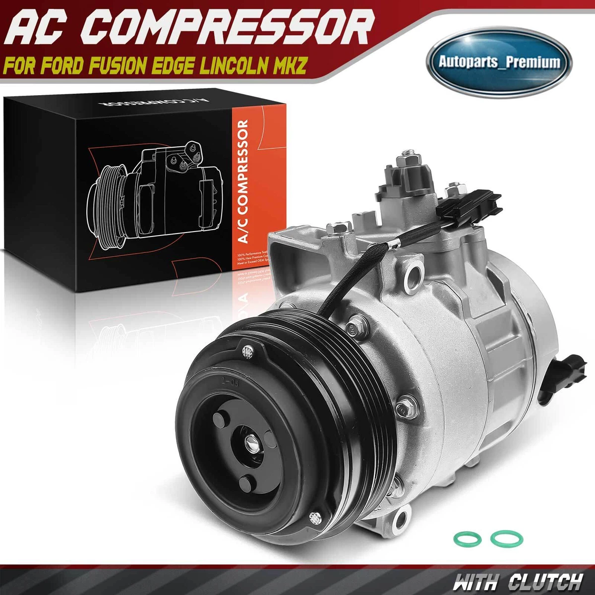 New AC Compressor with Clutch for Ford Fusion 2013 2020 Edge Lincoln MKZ R 134A