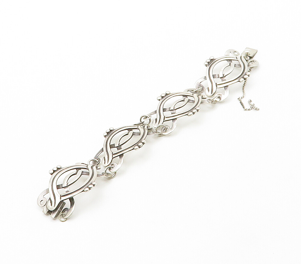 PEDRO CASTILLO 925 Silver Vintage Open Swirl Design Chain