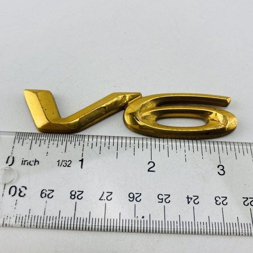 1999-2003 Toyota Solara V6 Emblem Logo Letters Badge Side Body Gold OEM F78 - Picture 2 of 6