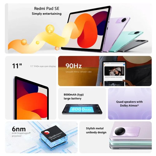 Global Version Pad SE 128GB / 256GB Tablet Quad speakers Dolby Atmos 11" Display - Picture 3 of 23