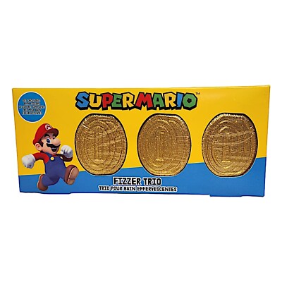 Super Mario Münzform Bath Fizzer Trio Set Duft Badebombe Geschenk für Kinder