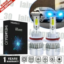 Pair Ice Blue 9007 Led Headlight Bulbs Kit 8000k For Pontiac Sunfire 1995-2002
