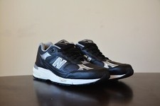New DS Vintage New Balance 991 M991BFLP Black Nero Leather Made in USA size 10US