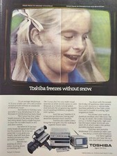 Toshiba Betaformat VCR V-9035iK-1850-AF Video Camera Vintage Print Ad 1981