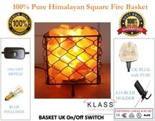 Image of 100% Natural Salt Lamp Himalayan Salt Lamps Basket with Himalayan Salt Chunks