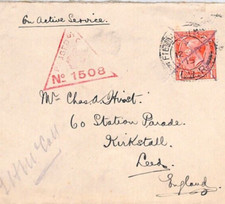 GB WW1 Cover Military *FPO/IWR* 1915 CDS Yorks Kirkstall {samwells-covers}YL175