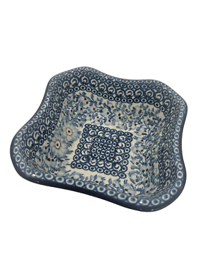 Polish Pottery Square Deep Dish Baker UNIKAT Signed: Agnieszka