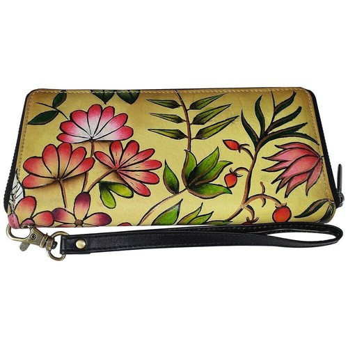 Swank Bags Leather Hand Painted Woman's Purse/Wallet, Flowers, AB-HP-888 - Picture 10 of 11