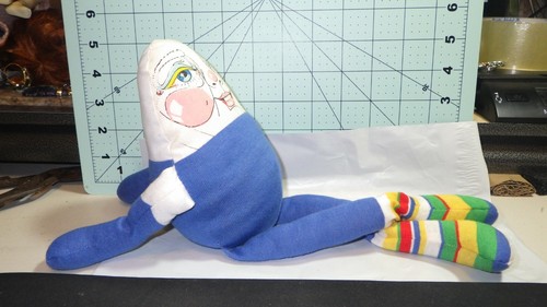 rare Kasia 77 1977 PLUSH BEAN Humpty Dumpty creepy alternative reborn pet prop - Picture 4 of 7