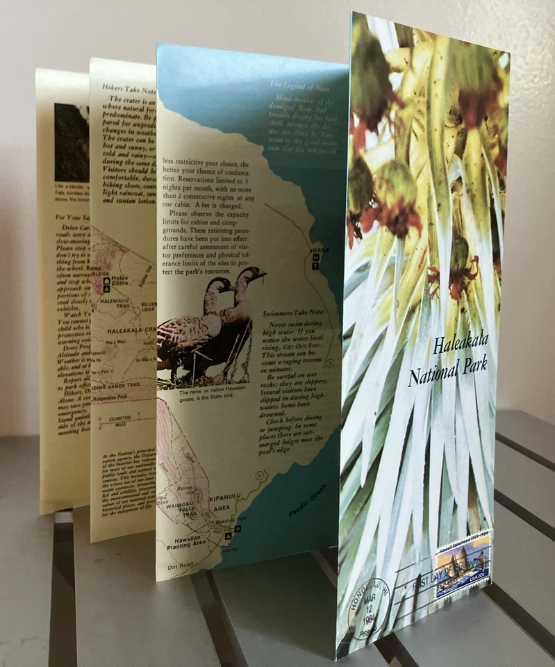 Rare Maui First Day Of Issue Hawaii Stamp 1959 Brochure Haleakala National Park - Image 4 of 4