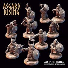 3D Printed Asgard Rising Dwarf Warrior Scale Armor Modular Warband Set 28mm -