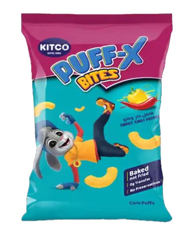 Kitco Bites PUFF-X Pimienta Dulce Chili Paquete de 16 Gramos X 21