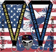 Lanyard,I Am The Militia,2nd Amendment,SET OF TWO ,Molon Labe,Gun Rights,2A,NRA