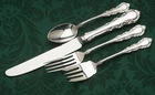 Georgian Rose- Reed & Barton Sterling 4 piece Dinner Size Setting, french blade