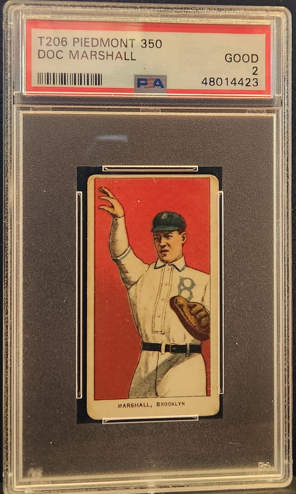 DOC MARSHALL 1909-1911 T206 PIEDMONT 350 PSA 2 BASEBALL CARD