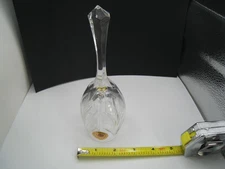 Sullivans 24% Lead Crystal Bell Handmade Etched Floral Wheat Made in Poland