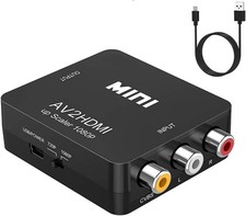 ABLEWE RCA to HDMI,AV HDMI Converter, 1080P Mini Composite CVBS Black