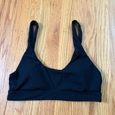 ANDIE The Ventura Ribbed Black Summer Beach Bikini Top Womens Size Medium