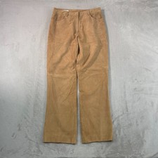 Vintage Brooks Brothers Goat Suede Leather Pants Women 8 Brown Bootcut Lined