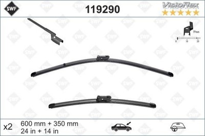 SWF Front Wiper Blade 2pcs 600 350 mm 24/14'' Fits ABARTH FIAT FORD 51787567