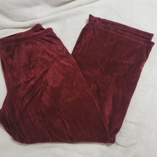 DKNY Velour Tracksuit Pant Size XL Maroon Burgundy Y2K Embroidered 2000's
