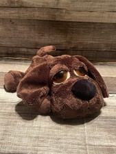 RUSS BERRIE LIL PEEPERS WAKELY BROWN DOG PLUSH TOY BIG BROWN EYES 9" LONG
