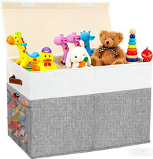 Cesta Giochi Bambini Con Coperchio, Grande Portagiochi Pieghevole 62X32X40 Cm Co