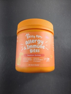 Zesty Paws Allergy Immune Supplement for Dogs - Salmon Flavor 90Ct Best By 11/26