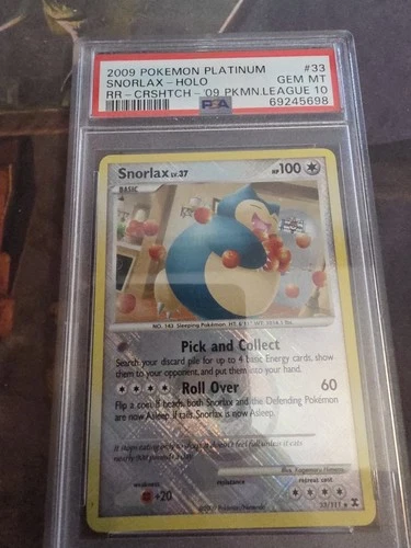 Snorlax 33 Platinum Pokémon League Cross Hatch Holo PSA 10