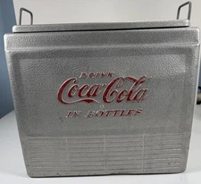 Vintage 1950s Coca-Cola Aluminum Cooler by Progress USA Opener Tray Drain 50s