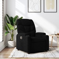 Relaxsessel Stoff Schwarz Mit Liegefunktion Und Schaukelmechanik