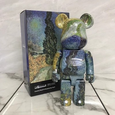 Bearbrick 400% Van Gogh Country Road 11 inch Building Blocks Bear Home Decor