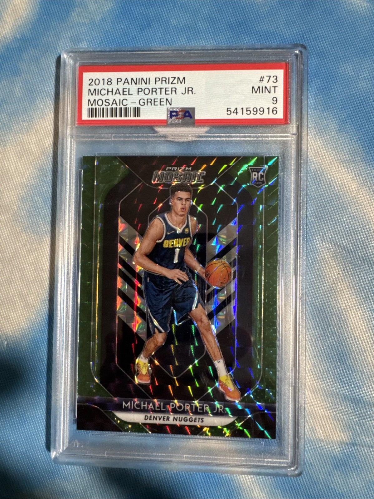 Graded 2018 Panini Prism Michael Porter Jr. Mosaic Green Psa 9