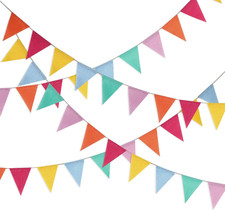 42 Pieces Colorful Pennant Banner Flag Multicolor Bunting String Triangle Banner