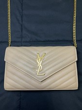 YSL Saint Laurent Beige Crossbody Chain Purse...