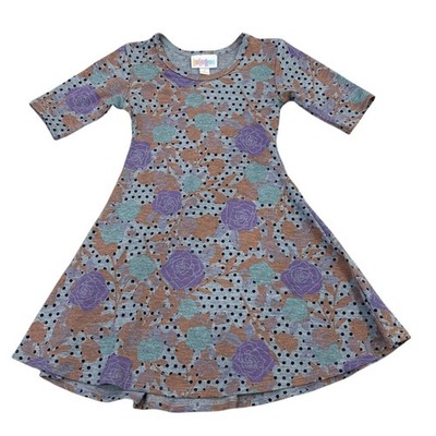 LuLaRoe Adeline Floral & Polka Dot Patterned Dress 2T