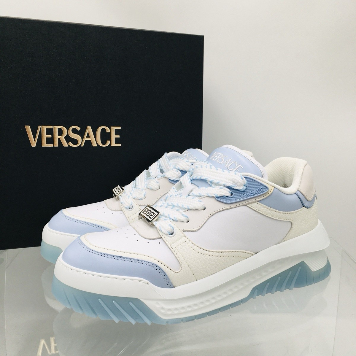 VERSACE Odissea Leather Low Top Sneakers Men's Size EU 45 US