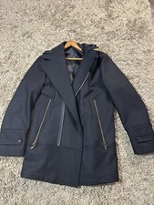 Emporium Viri Men’s Asymmetrical Moto Coat Jacket Size 50 Black Vintage