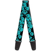 Guitar Strap - Skulls Stacked Weathered Black/Teal (Us Import) ACC NEU