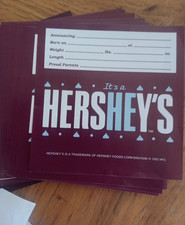 IT'S A HE  NEWBORN BABY BOY HERSHEY CHOCOLATE BAR BIRTH ANNOUNCEMENTS 35 x 2