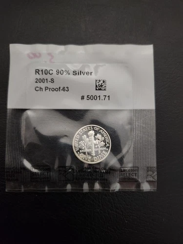 2001-S Roosevelt Dime 10C 90% Silver  Uncirculated #5001.71