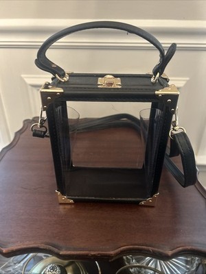 Black Trunk Style  Stadium Bag With Gold Hardware
